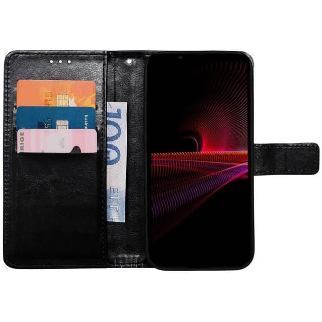 Mobil lommebok 3-kort Sony Xperia 1 IV - Sort