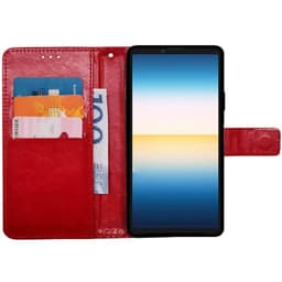 Lompakkokotelo 3-kortti Sony Xperia 10 IV - Punainen
