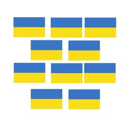 Ukraina flagg klistremerker 10-pakning blå / gul