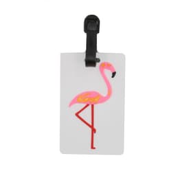 Bagagemærke Flamingo PVC / Gummi Hvid