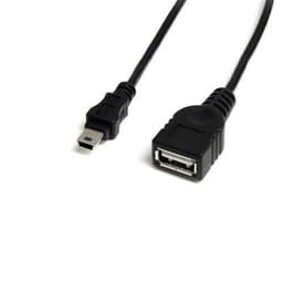 StarTech.com USBMUSBFM1, 0,3 m, USB A, Mini-USB B, Hankjønn/hunkjønn, 480 Mbit/s, Sort