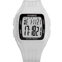Sporty digital klokke i silikon - Hvit