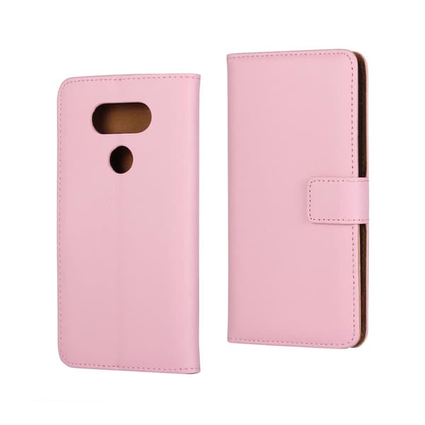 Plånboksfodral Äkta Skinn LG G5 - Rosa