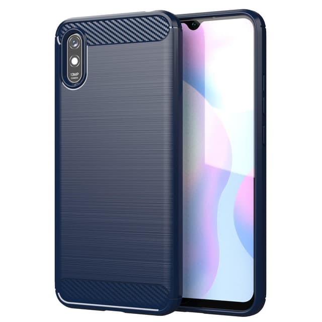 SKALO Xiaomi Redmi 9A Armor Carbon Stødsikker TPU-cover - Blå