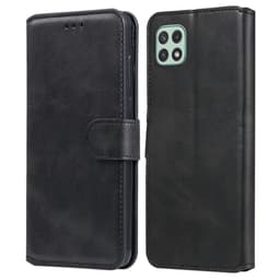 SKALO Samsung A22 5G Classic Lompakkokotelo - Musta