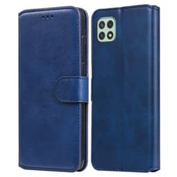 SKALO Samsung A22 5G Classic Lompakkokotelo - Sininen