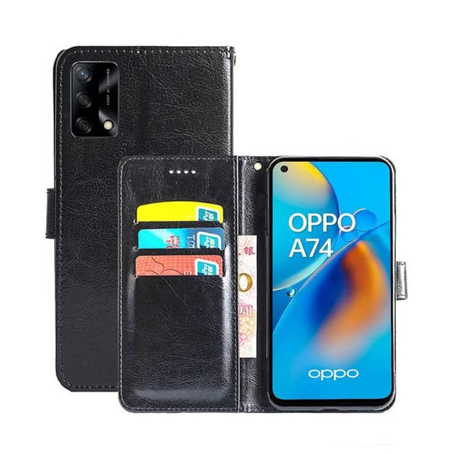 Wallet Cover 3-kort Oppo A74 4G  - sort