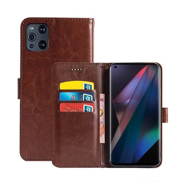 Wallet Cover 3-kort Oppo Find X3 Pro 5G  - brun