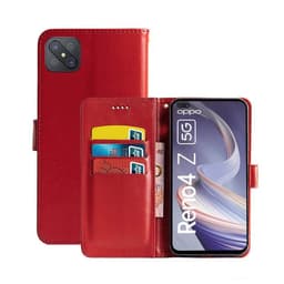Lompakkokotelo 3-kortti Oppo Reno4 Z 5G  - punainen