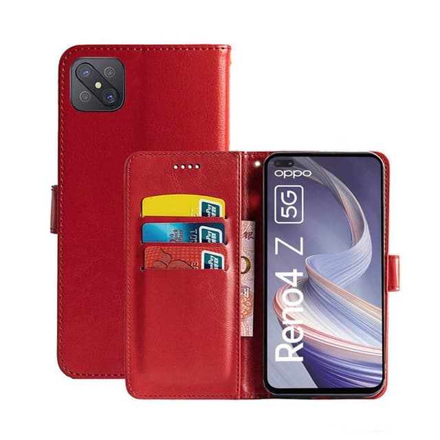 Wallet Cover 3-kort Oppo Reno4 Z 5G  - rød