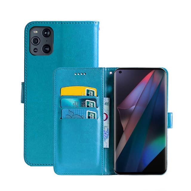 Wallet Cover 3-kort Oppo Find X3 Pro 5G  - Lyseblå