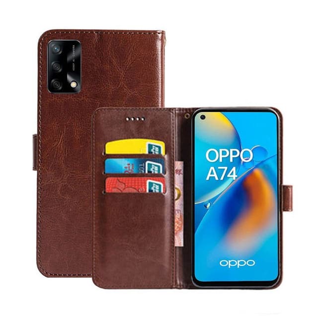 Mobilplånbok 3-kort Oppo A74 4G  - Brun