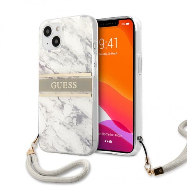 Guess iPhone 13 Mini Skal Marble Design Stripe Grå - Elgiganten