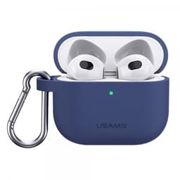 USAMS AirPods 3 Cover med Karabinhage Blå