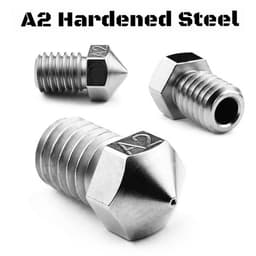 Micro Swiss - Plated A2 Hardened Tool Steel Nozzle RepRap - M6 Thread 3mm Filament / 0.4mm