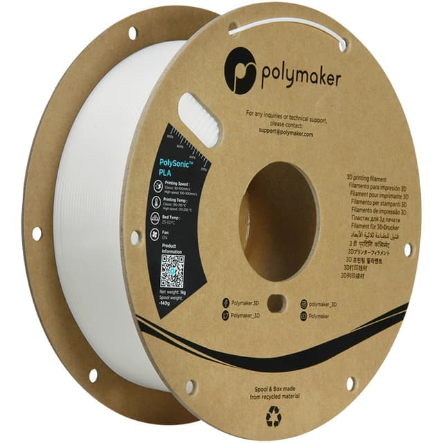 Polymaker - PolySonic- High Speed PLA - White - 1.75mm - 1kg / Default Title