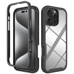 SKALO iPhone 16 Pro Max Iskunkestävä Clear Hybridi Suojakuori - Musta