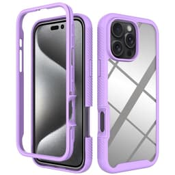 SKALO iPhone 16 Pro Max Iskunkestävä Clear Hybridi Suojakuori - Violetti