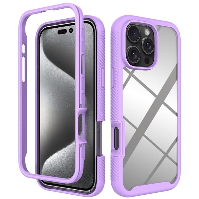 SKALO iPhone 16 Pro Max Shockproof Clear Hybrid Skal - Lila