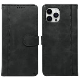 SKALO iPhone 16 Pro Max Lompakkokotelo PU-nahkaa - Musta