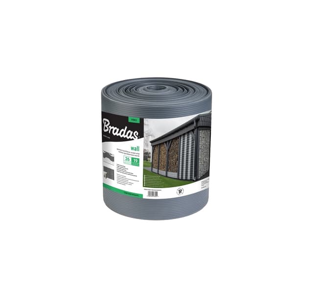 Staket skärm SOLID, 19cm x 26m, 1200g/m2, grå