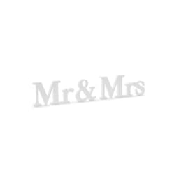Dekor Tre Mr & Mrs, hvit, 50 x 9,5 cm