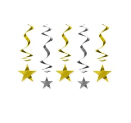 Dekoration 'Swirl Stars' 60cm, 5 st i förpackning