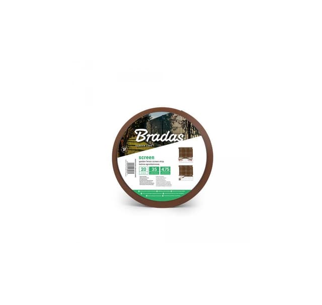 Staket skärm, 4,75cm x 35m, 450g/m2, + clips 20pcs, brun