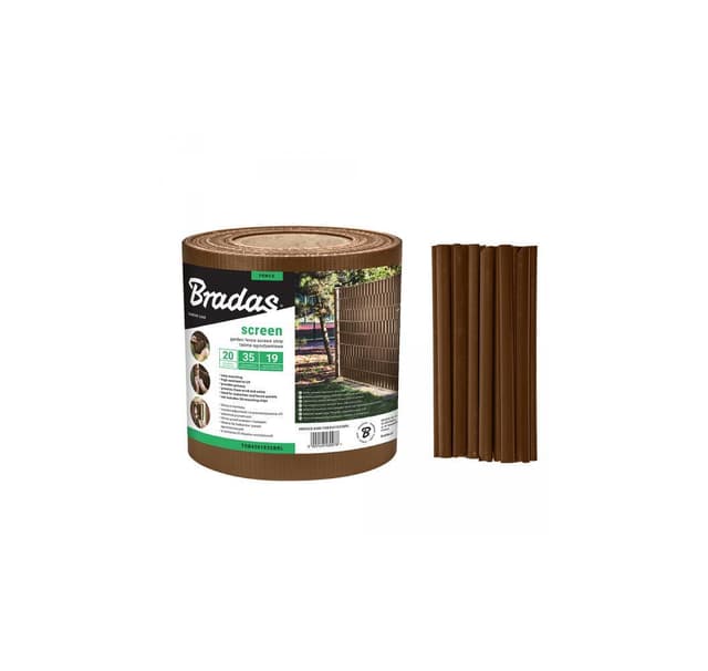 Staket skärm 19cm x 35m, 450g/m2 brun