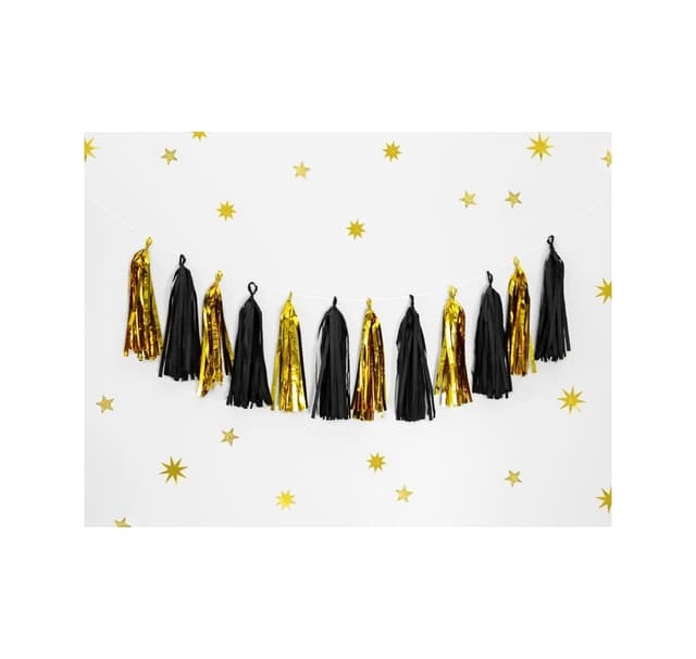 Garland Tuti guld/svart ~2 m (12 st)