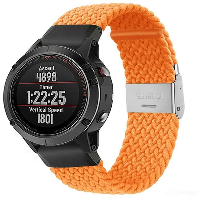 Punottu elastinen rannekoru Garmin Fenix 5 - Oranssi