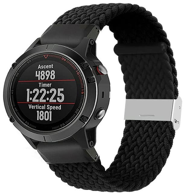 Punottu elastinen rannekoru Garmin Fenix 5X - musta