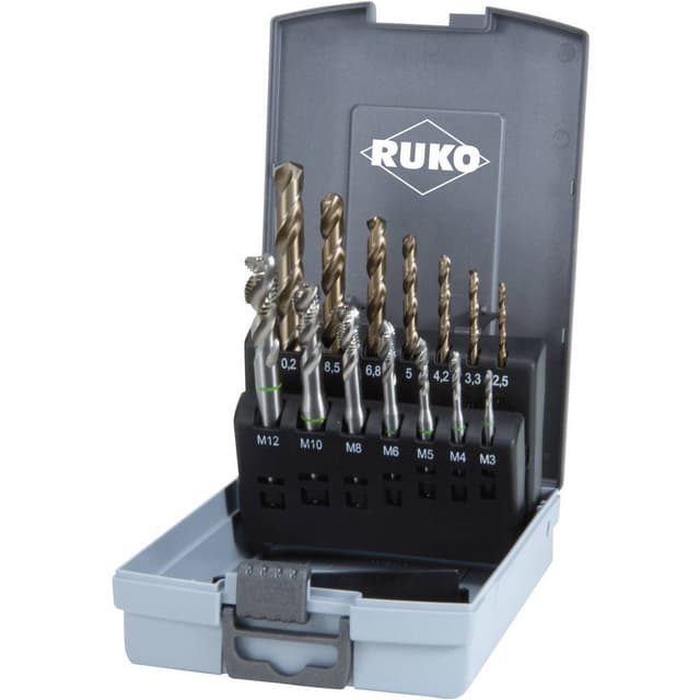 RUKO 245052RO Maskingängtappborr-set 14 delar DIN 371,