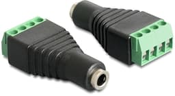 DeLOCK stereo adapter, 3,5mm stereo hun til 4-pins terminalblok, sort/