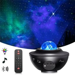 Galaxy-lampe, stjerneprojektor med Bluetooth-høyttaler