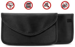 Svart veske med RFID-beskyttelse for kort, telefon, bilnøkler osv.