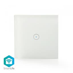 Nedis SmartLife Vægkontakt | Enkelt | Vægbeslag | 1000 W | Android/ IOS | Glas | Hvid