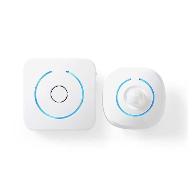 Nedis Bevegelsesdetektor Alarm | Batteri drevet | 6x AA/LR6 | 85 dB | Detektorrekkevidde: 6 m | Vegg | Blå / Hvit