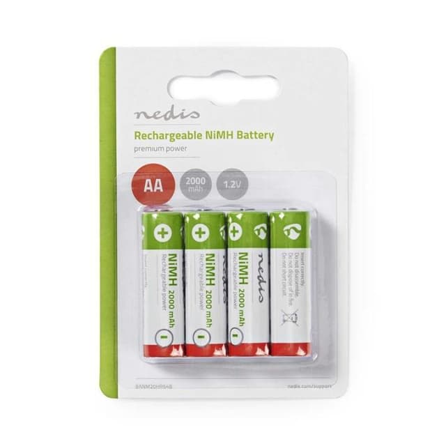 Nedis Laddningsbara Ni-MH-batteri AA | 1.2 V DC | 2000 mAh | 4-Blister
