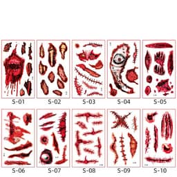 Väliaikaiset tatuoinnit Halloweeniin 10 arkkia Monivärinen