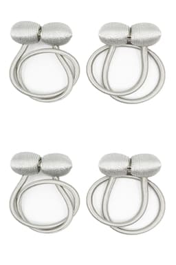 Magneettinen verhoteline hopeanharmaa 4-pakkaus