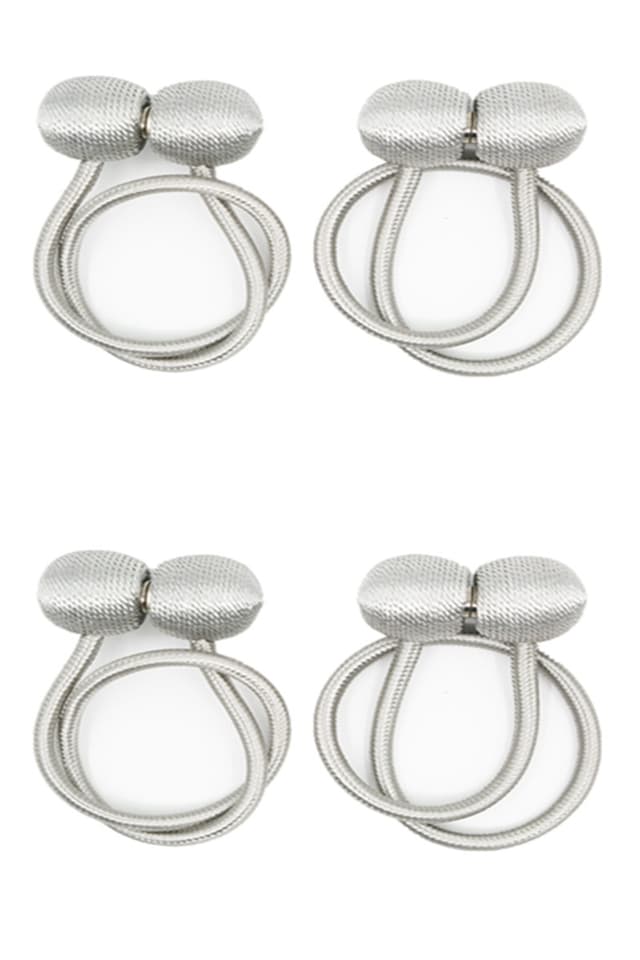 Magnetisk gardinholder Sølvgrå 4-pakke