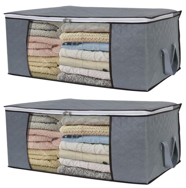 Oppbevaringseske for laken, tepper, klær 60x43x35 cm 2-pakning