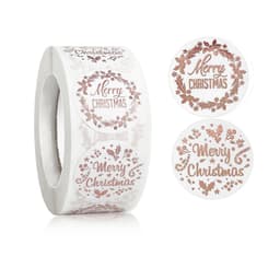 God Jul klistermärken 1 rulle med 500 st Rose guld