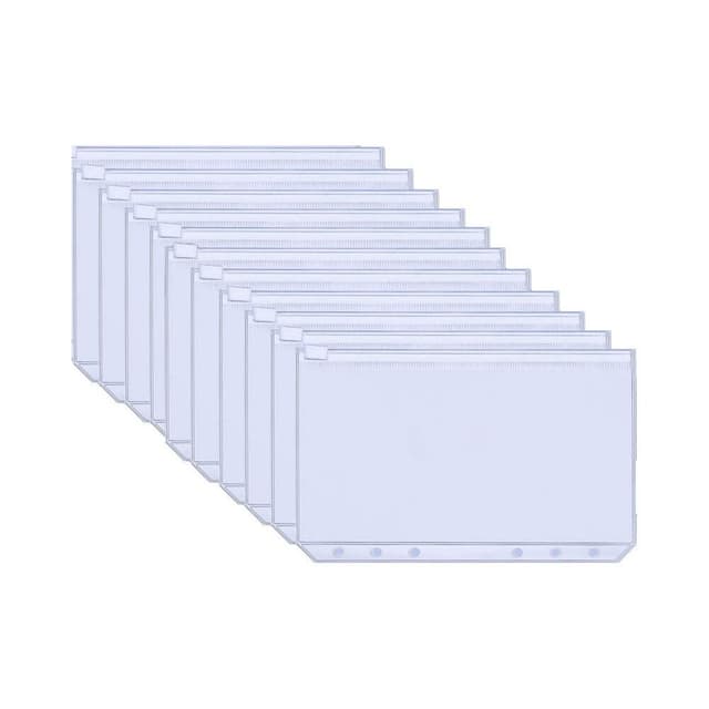Plastfickor för A6 pärmar med 6 ringar 12-pack Transparent