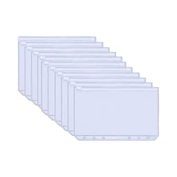 Plastlommer for A6-permer med 6 ringer, 12 stk. Transparent