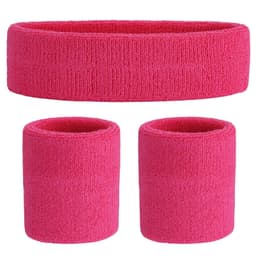 Pannband och armband set 3 delar Rosa