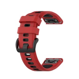Garmin Fenix 3 / 6X / 5X rannekoru, silikoni punainen/musta