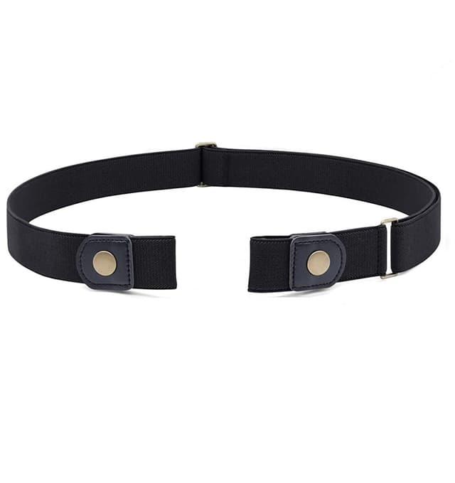 Elastisk belte / belte uten spenne PU-skinn Sort 3 cm