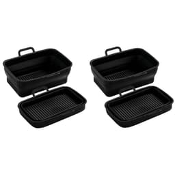 Sammenleggbar form av silikon til Air Fryer, 2-pakning Sort
